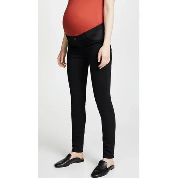 J Brand Mama‎ J Maternity Skinny Jeans Super Stretch Denim Hewson Black Wash 24 - Picture 2 of 11